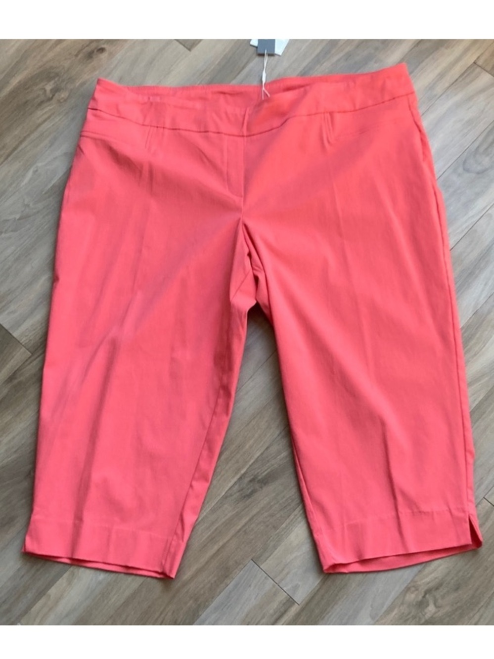 Zac & Rachel Mid-Rise Wide Crop Pant with stretch sugar coral 24W - Picture 1 of 17